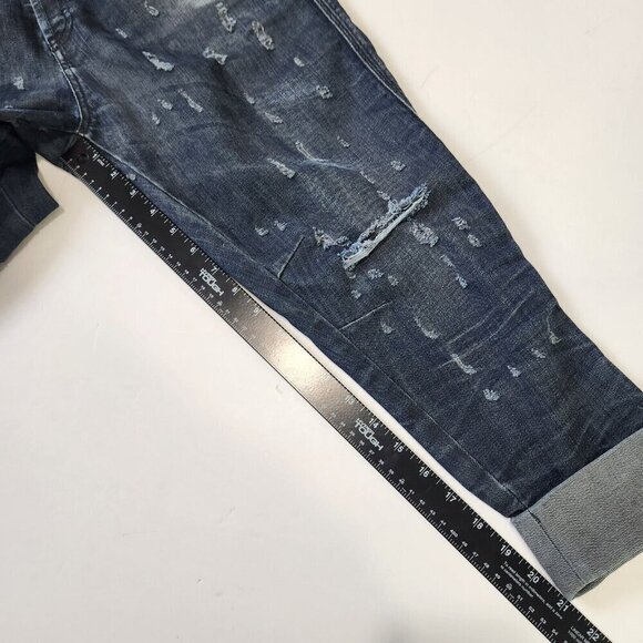 Diesel Tintsie Low Crotch Distressed Baggy Jeans Womens 26 Blue Button Fly - Picture 8 of 16